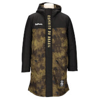 昇華中綿セミロングコートBLACKxGOLD