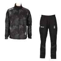 極暖トレーニングジャージジップスタンドカラー上下セットBLACKxGRAY+BLACKxGRAY