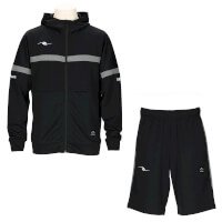 ドライスウエットパーカー+ドライスウェットハーフパンツ上下セットBLACK+BLACK
