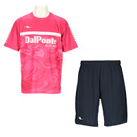 【ジュニア】昇華プラシャツ・パンツセットPINK+NAVY