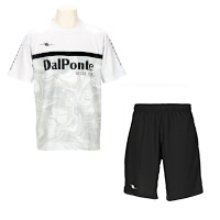 昇華プラシャツ・パンツセットWHITE+BLACK