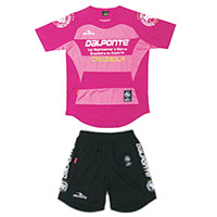 ボーダープラクティスシャツ&パンツ上下セットPNK+BLK