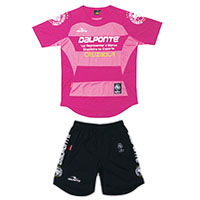 ボーダープラクティスシャツ&パンツ上下セットPNK+NVY