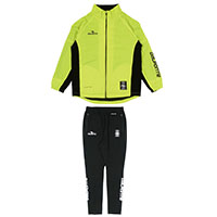 裏付きナイロンウインドブレーカージャケット&スリムストレッチパンツ上下セットF.YEL+BLK