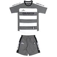 ボーダープラクティスシャツ&パンツ上下セットWHT+BLK