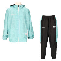 バンダナ柄昇華フードピステジャケットロングパンツ上下セットE.GREEN