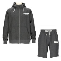 スウェットパーカー+スウェットハーフパンツ上下セットH.BLACK+H.BLACK