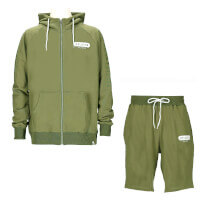 スウェットパーカー+スウェットハーフパンツ上下セットOLIVE+OLIVE