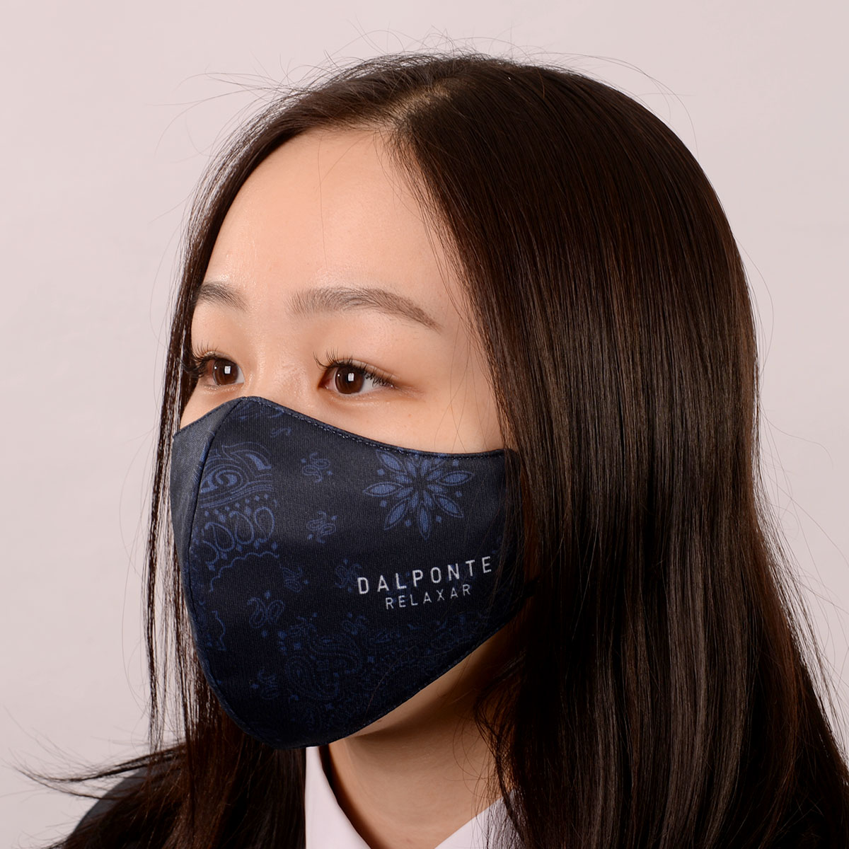 バンダナ柄不織布入りマスクNVY