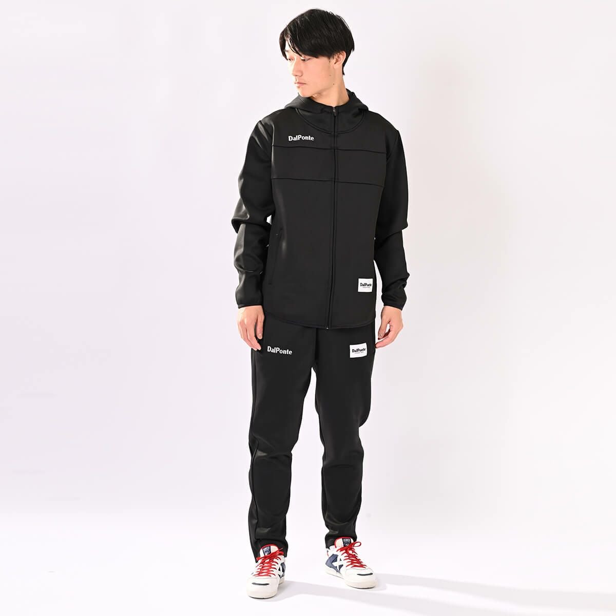 テックスウェットジップパーカー上下セットBLACK+BLACK | DALPONTE